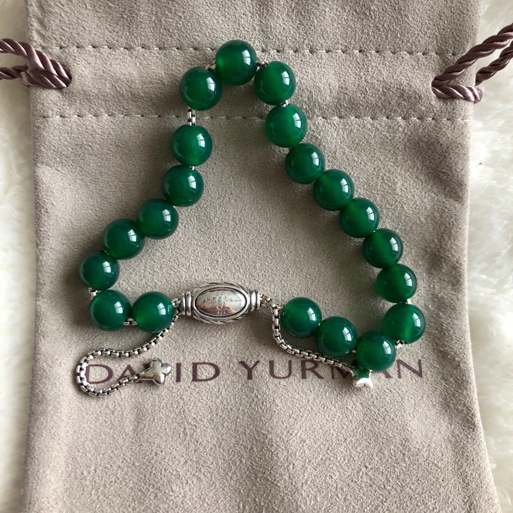 David Yurman Green Onyx Spiritual Bead Bracelet